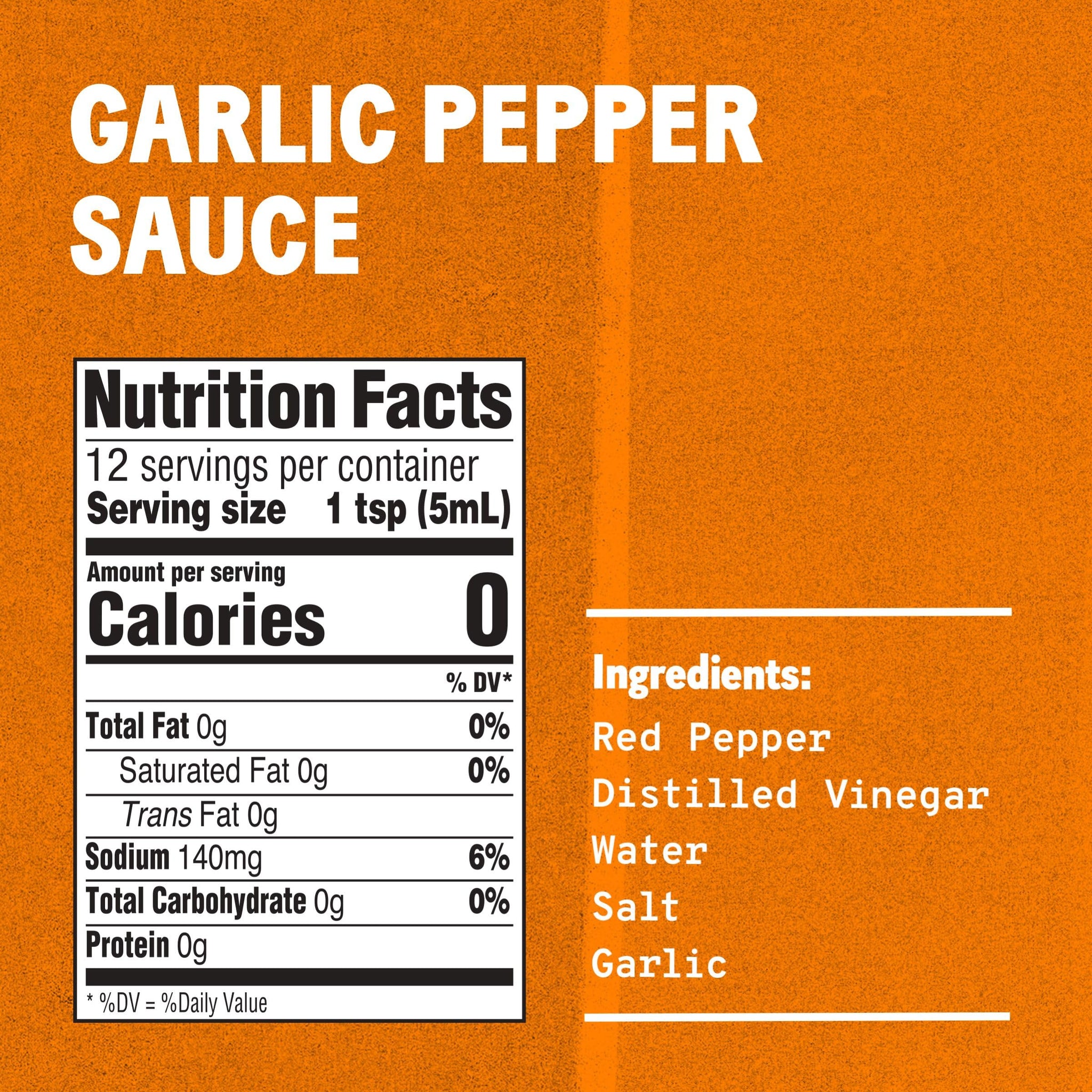 TABASCO Brand Cayenne Garlic Pepper Sauce, Mild Hot Sauce, Glass Bottle, Smoky & Zesty Blend with Savory Garlic, Bold Flavor, Great for Italian Dishes