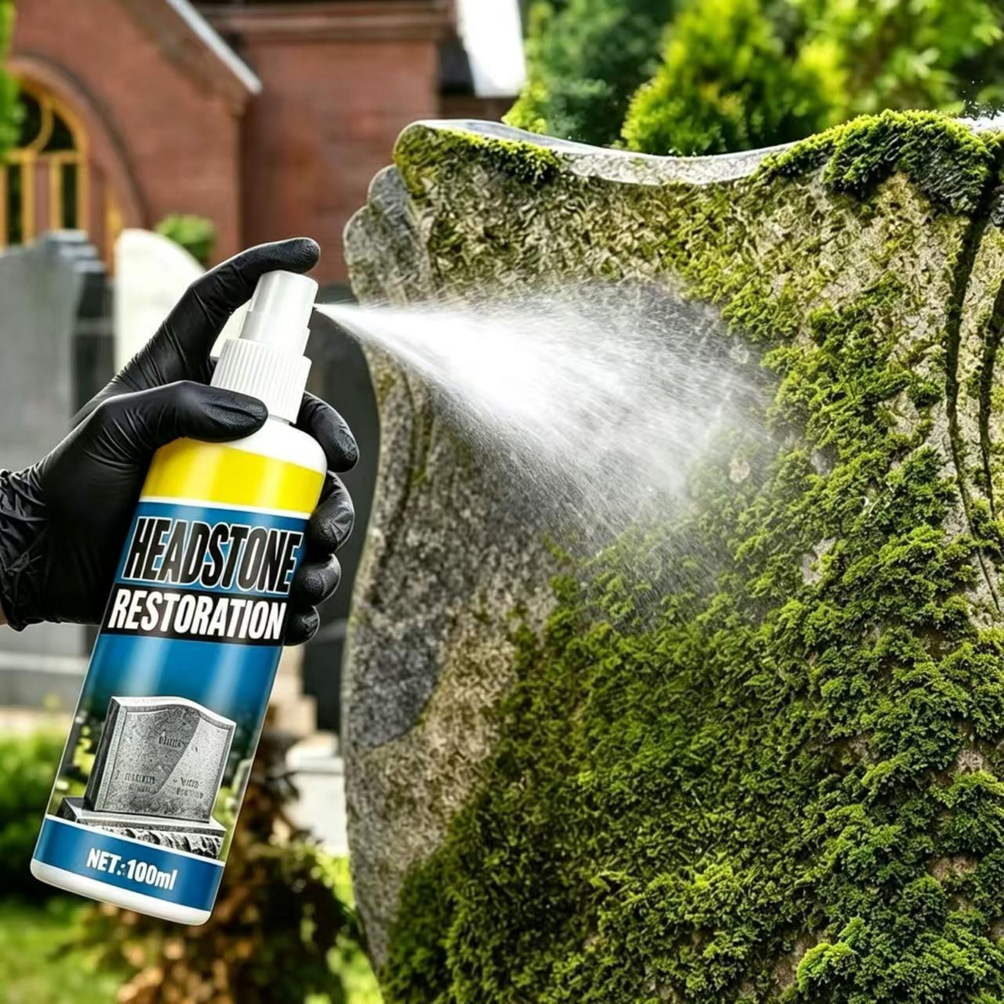 Headstone Restoration and Cleaning Spray, 2026 Upgrade Headstone Restoration & Cleaning Spray Restoring and Protecting, Gentle Stone Care Formula