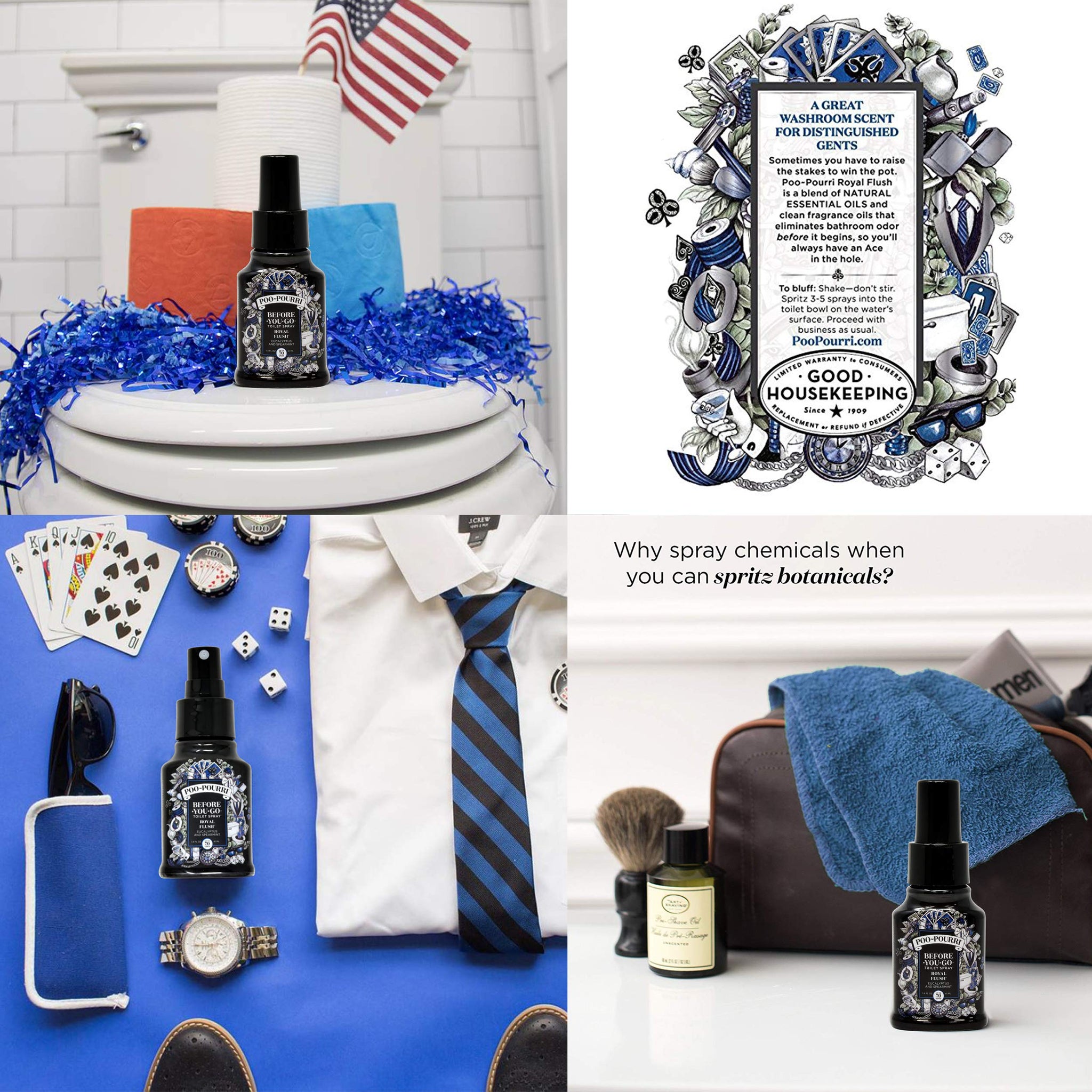 Poo-Pourri Original Citrus, Lavender Vanilla and Royal Flush 1.4 Ounce Bottles