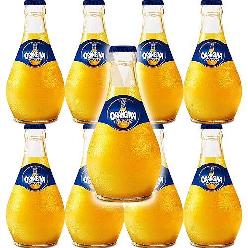 Orangina Sparkling Citrus Beverage with Pulp, Glass Bottle 10 Fl Oz (Pack of 8)