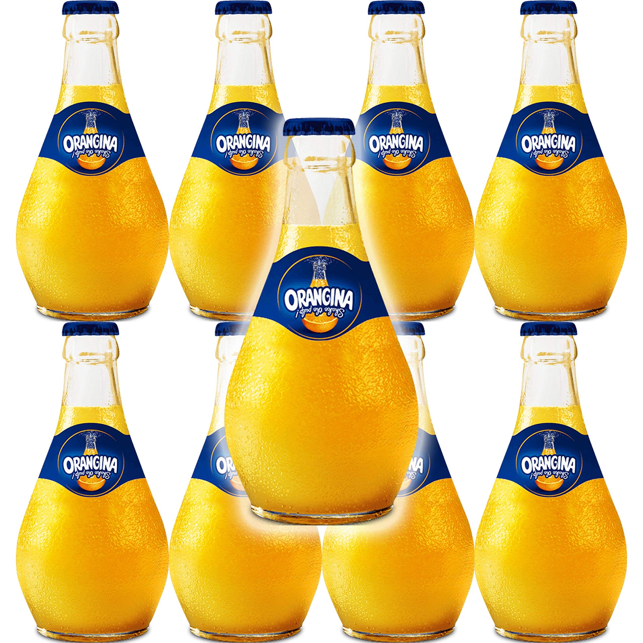 Orangina Sparkling Citrus Beverage with Pulp, Glass Bottle 10 Fl Oz (Pack of 8)