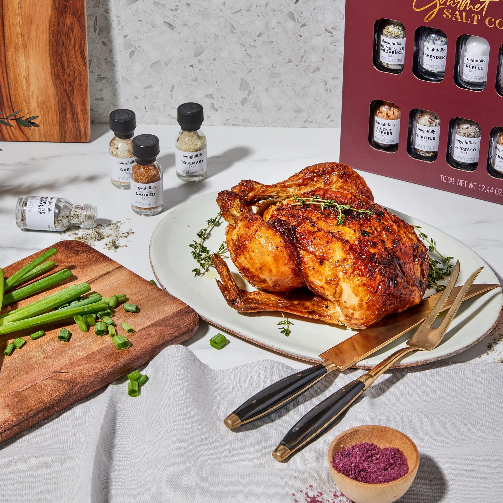 Thoughtfully Gourmet, Gourmet Salt Sampler Collection Gift Set, Vegan and Vegetarian, Uniquely Flavored Seasoning Salts Including Smoked, Truffle