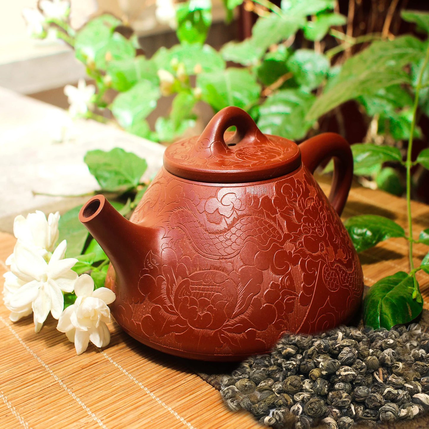 Sou Zen Jasmine Dragon Pearls Tea 4oz (113g) | Premium Quality Hand-Rolled Green Tea | Raw, Non-GMO and Naturally Organic | No Preservatives