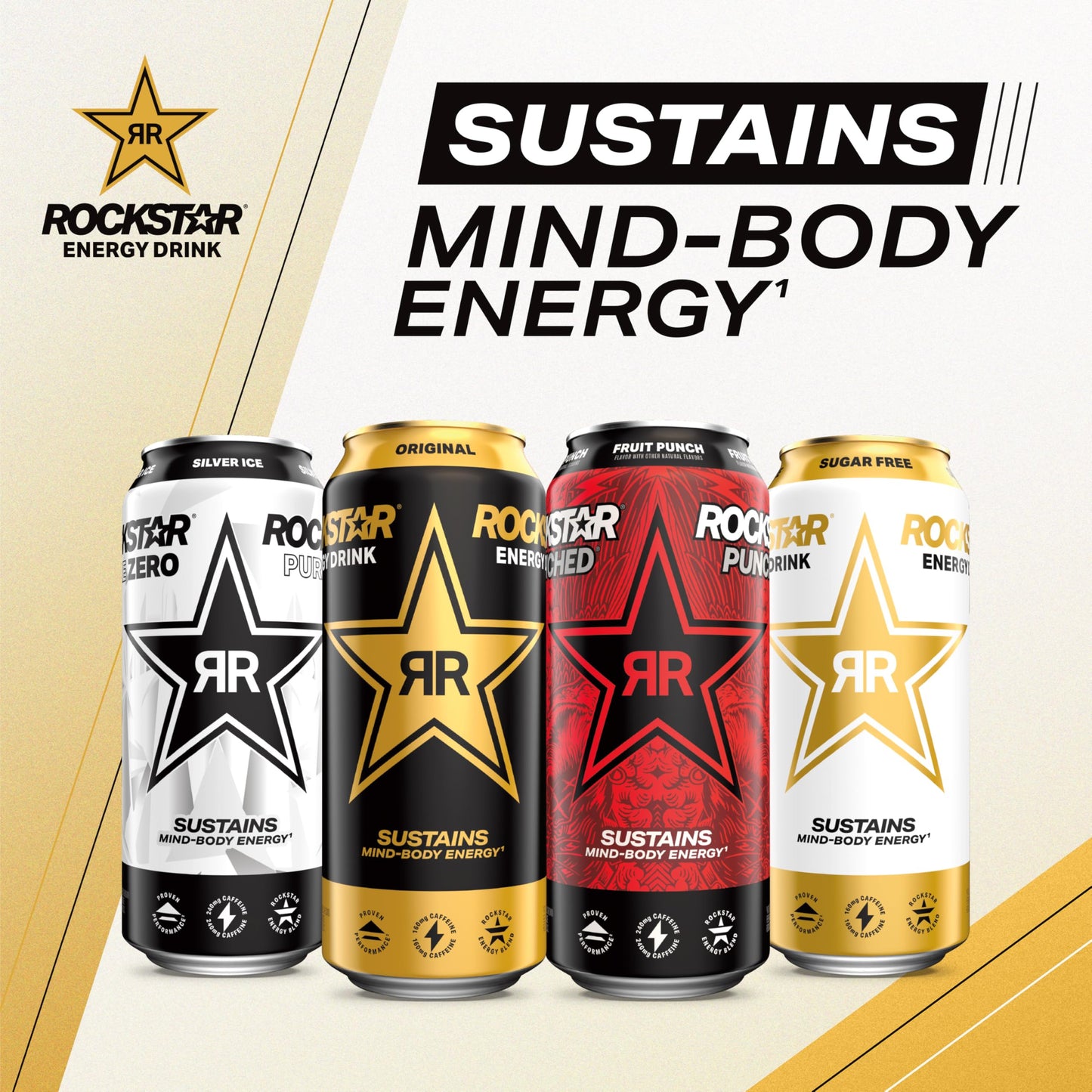 Rockstar Energy Drink, Throwback Edition: O.G., 16 Fl Oz (Pack of 12) - Packaging May Vary