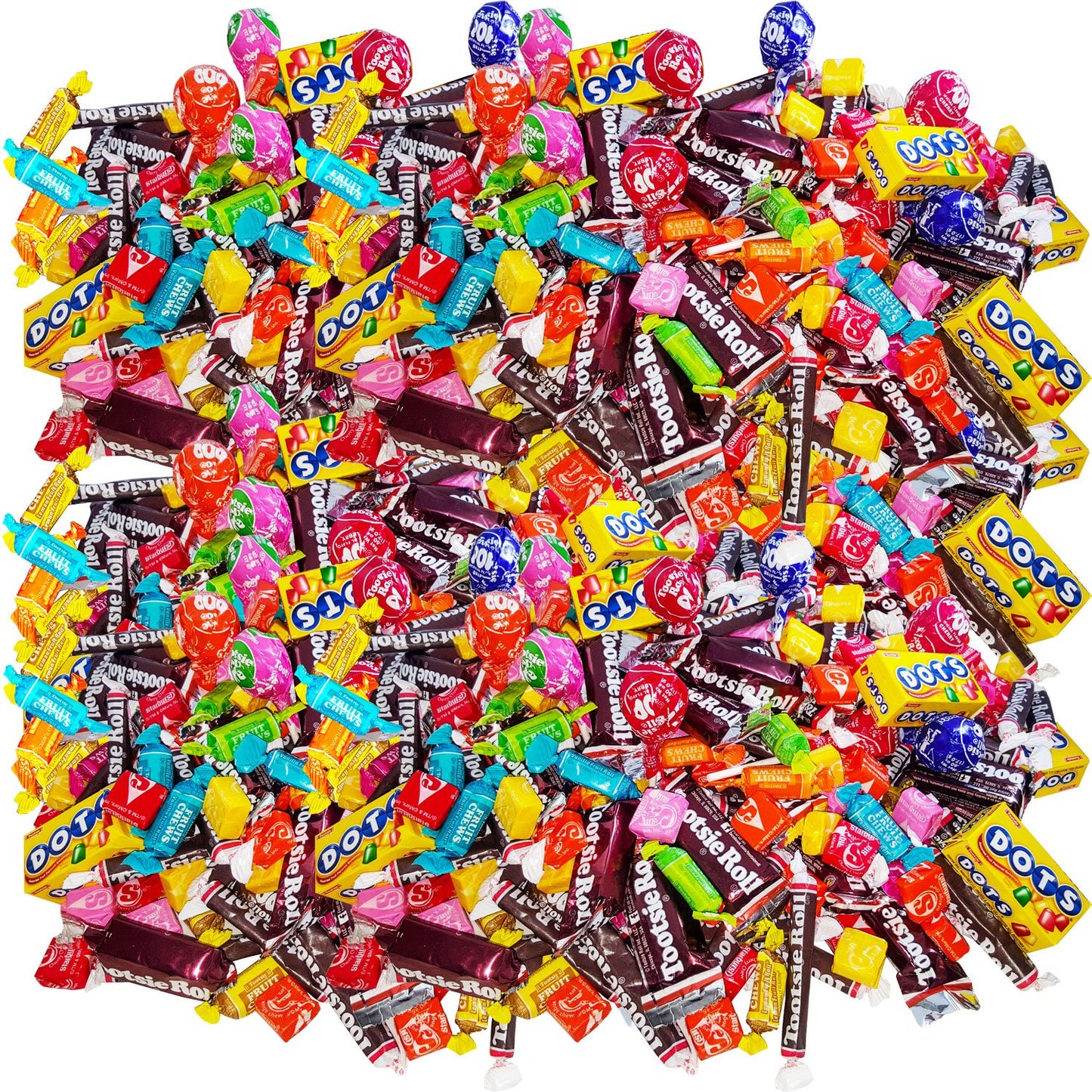 Assortit Fruit & Chocolate Candy Mix - Tootsie Roll Fruit Chews, Chocolate Midgees, Starburst, Dots & Pops Variety, 9.5 Lb Bulk Pack, Individually