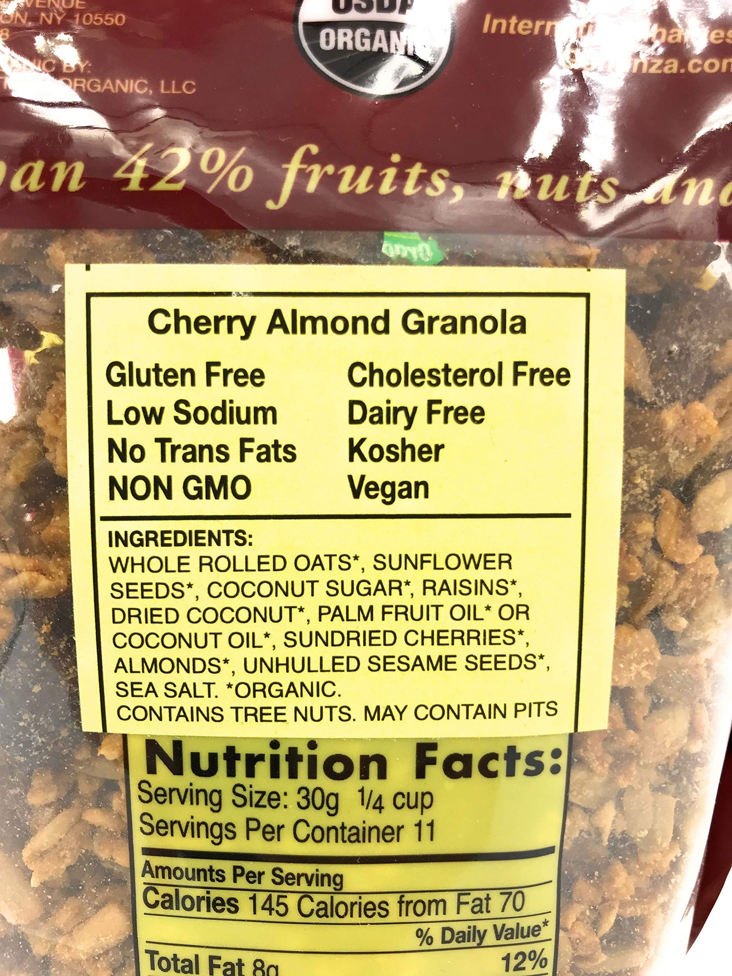 INTERNATIONAL HARVEST Organic Granola, Cherry Almond, 12 Ounce