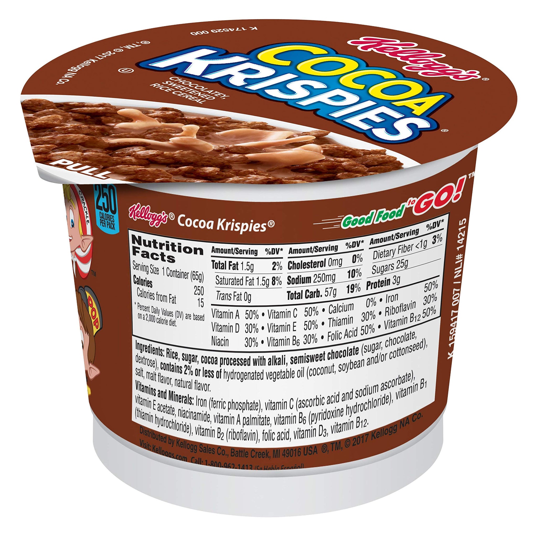 Kellogg’s Cocoa Krispies Breakfast Cereal in a Cup, Low Fat, Bulk Size, 12 Count (Pack of 2, 13.8 Trays)