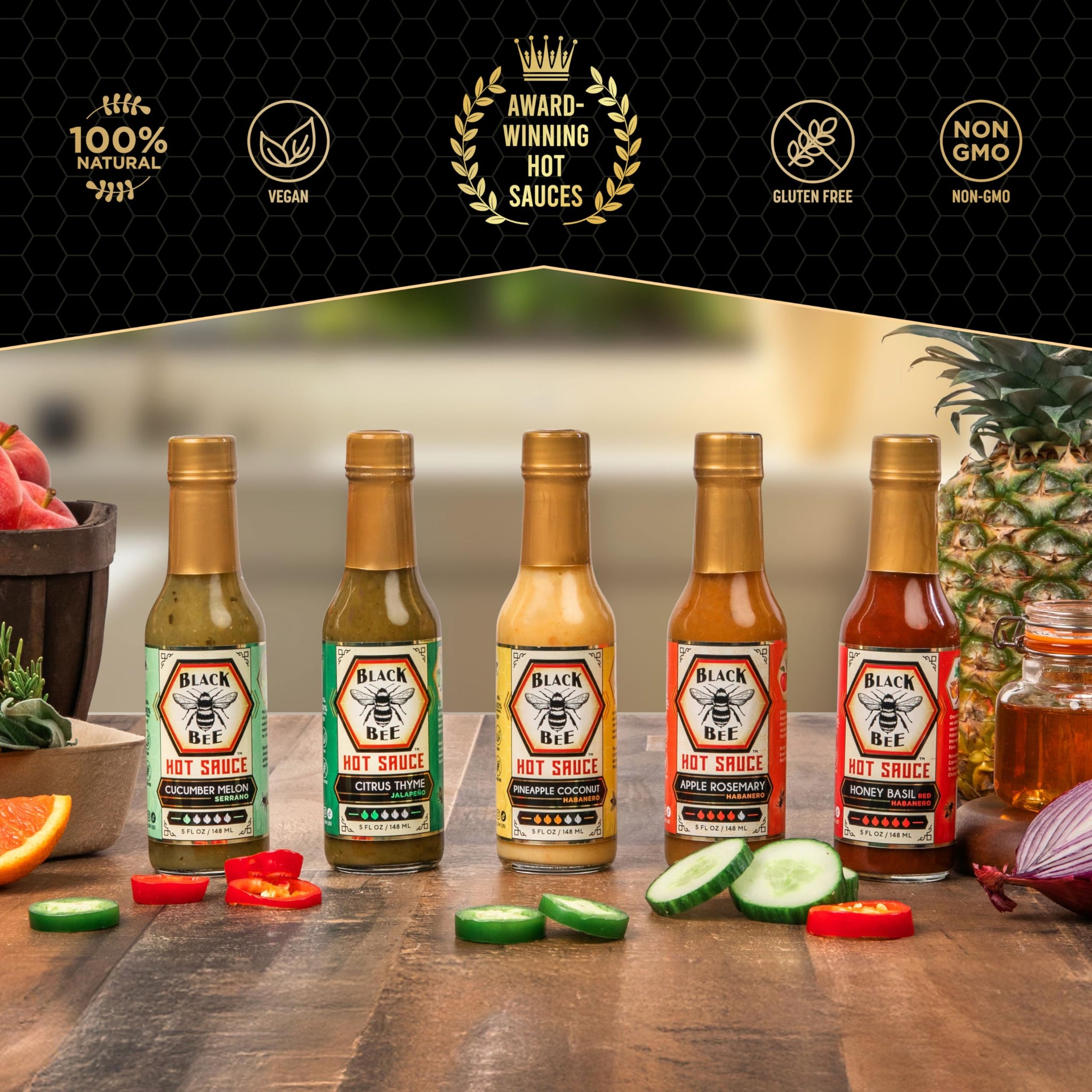 Black Bee Mango Menace Hot Sauce with Carolina Reaper - Limited Small Batch Special Reserve Extreme Heat Sauce with Fresh Mango & Fire Roasted