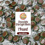 Chocolate Starlight Mints Individually Wrapped, 1 Pound | Mint Chocolate & Starlite Mints for Parties, Offices, Buffets | Rich Cocoa Hard Treats