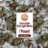 Chocolate Starlight Mints Individually Wrapped, 1 Pound | Mint Chocolate & Starlite Mints for Parties, Offices, Buffets | Rich Cocoa Hard Treats