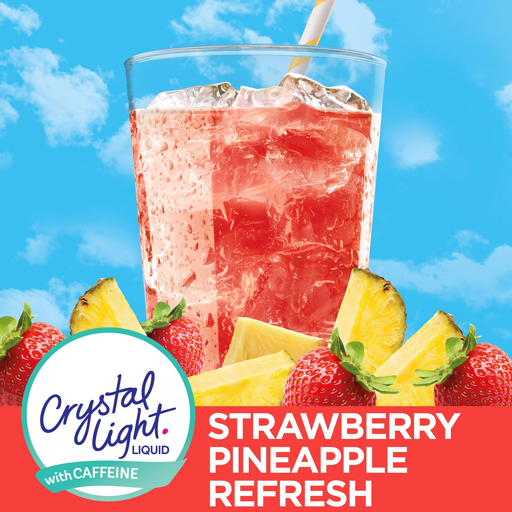 Crystal Light Strawberry Pineapple Liquid Energy Drink Mix with Caffeine, Sugar Free Water Enhancer, Naturally Flavored Beverage Mix, 1.62 Fluid Ounce
