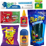 Blue Pickle Kit with Blue Raspberry Candy & Chips - The Complete 8 Piece Blue Pickle Kit by MA LIT CANDY