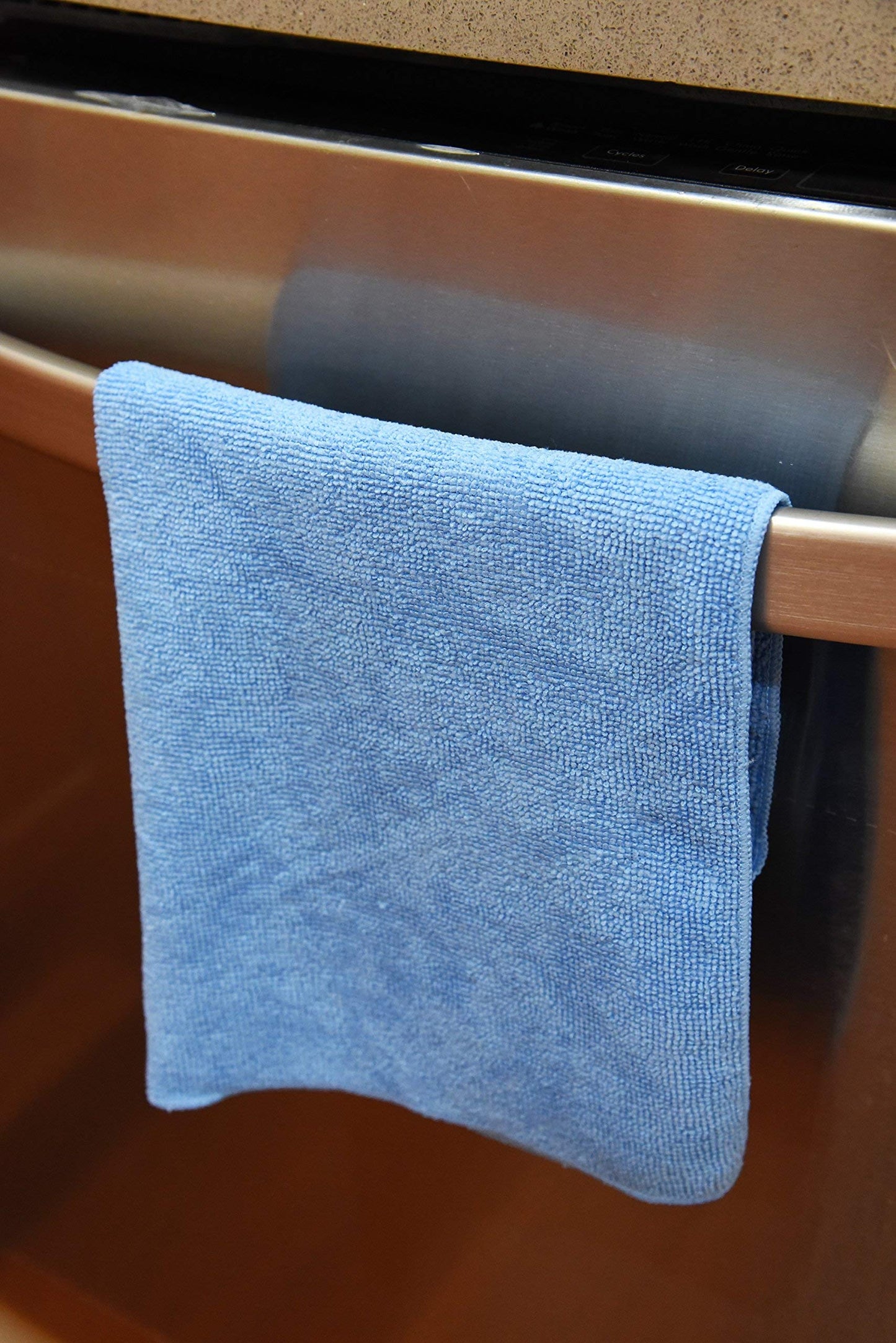 Dri Professional Commercial Grade Lint Free Extra-Thick Microfiber Cleaning Cloth 24 Pack Blue (300 GSM, 16 in x 16 in)