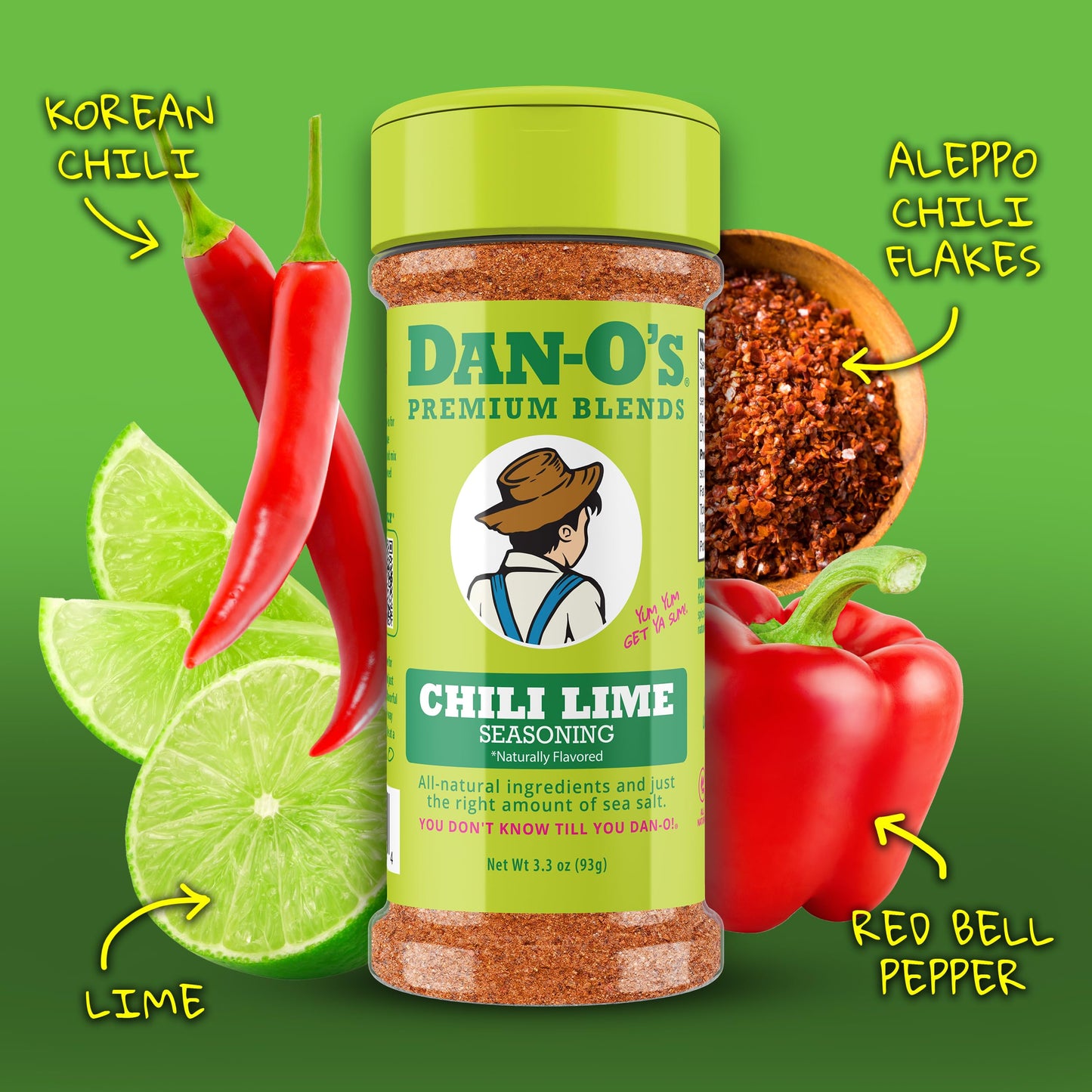 Dan-O's Small Chili Lime Seasoning- 2 Pack (3.3 oz Pack of 2)