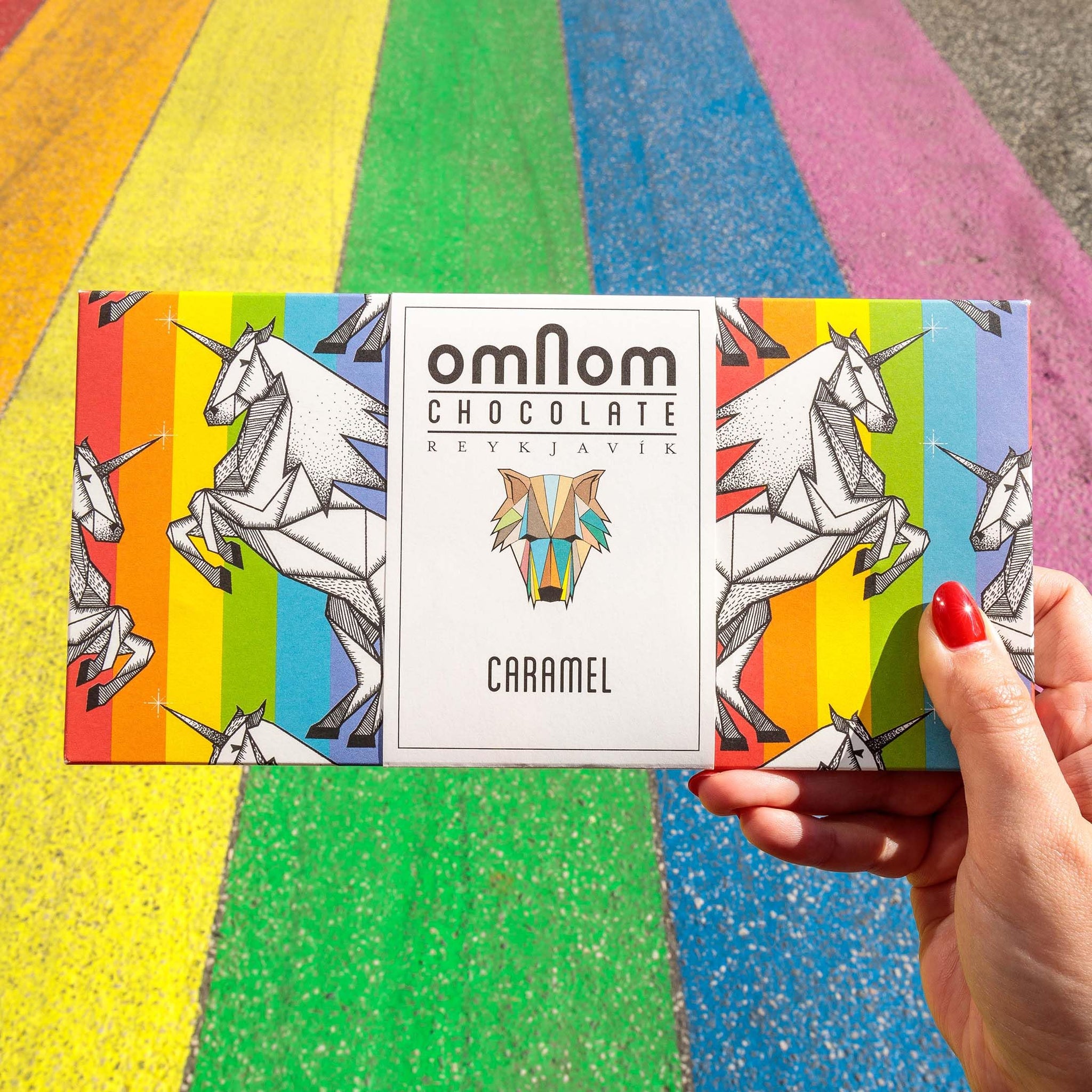 OmNom BIG! Caramel + Milk "Pride Bar" | Icelandic Bean To Bar Chocolate by OMNOM CHOCOLATE REYKJAVIK | 3 x 250g Bar