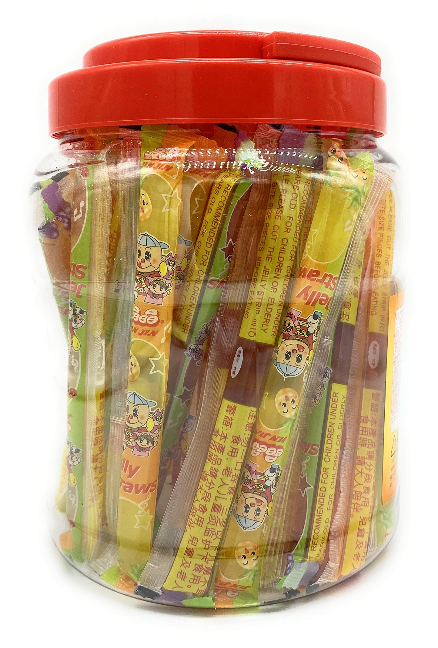Jin Jin Fruit Jelly Filled Strip Straws Candy - Many Flavors! (35.26 oz)