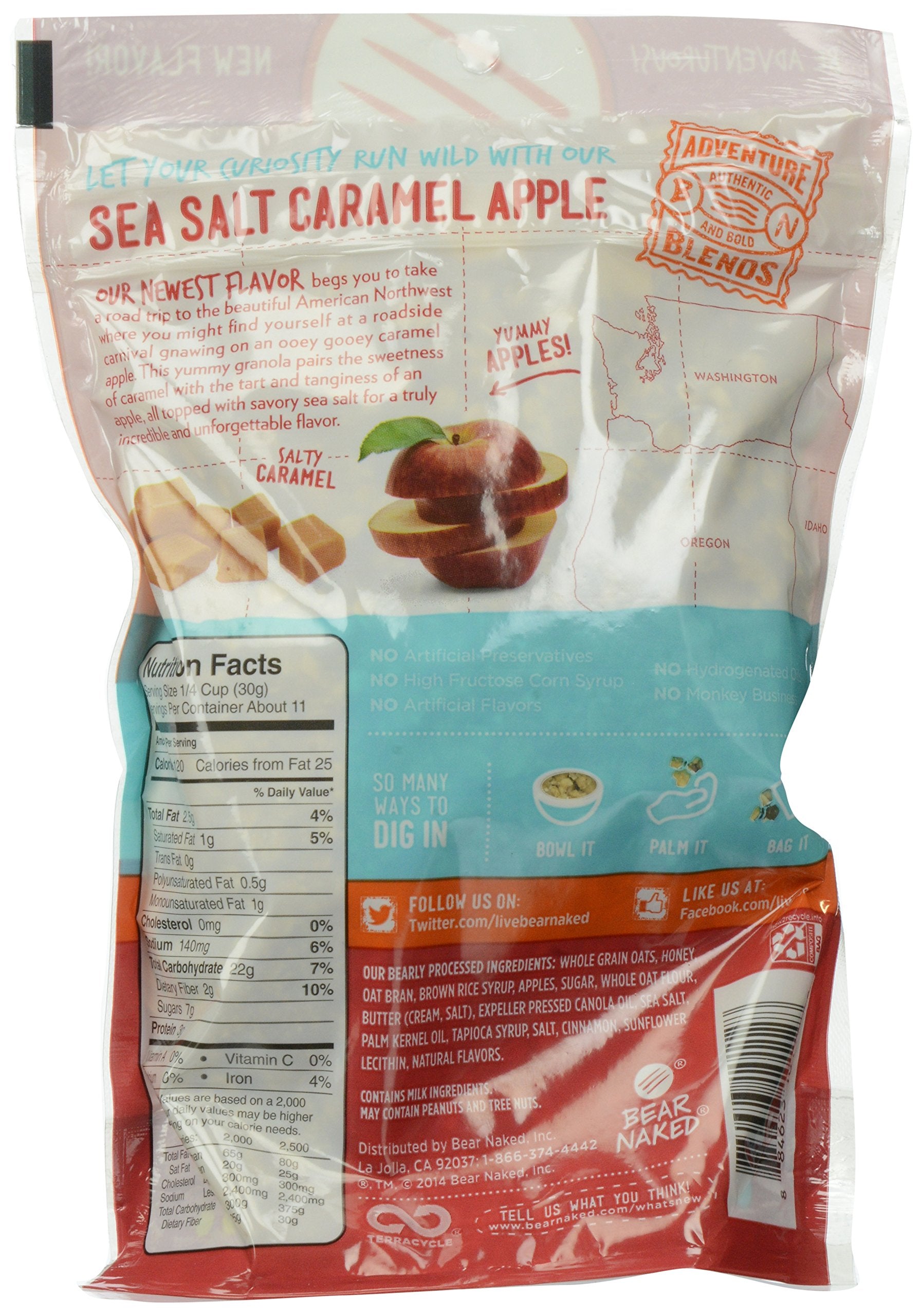 Kellogg's Bear Naked Sea Salt, Caramel Apple, 12 Ounce