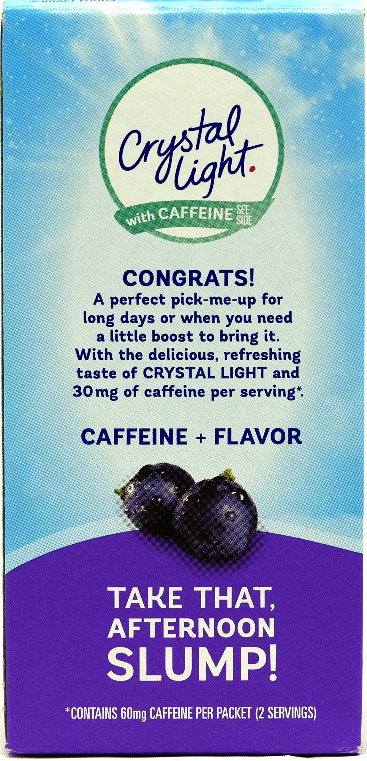 Crystal Light On-The-Go Drink Mix Packets with Caffeine, Zero Sugar Powdered Water Enhancer, Natural Flavor Low Calorie Beverage Mix, Energy Drink Mix