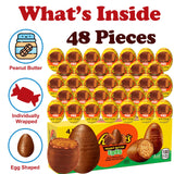 Reese Peanut Butter Creme Eggs, Bulk 48 Count 3D 1.2 oz. Milk Chocolate Peanut Butter Creme Eggs, Individually Wrapped Chocolate Eggs for Easter