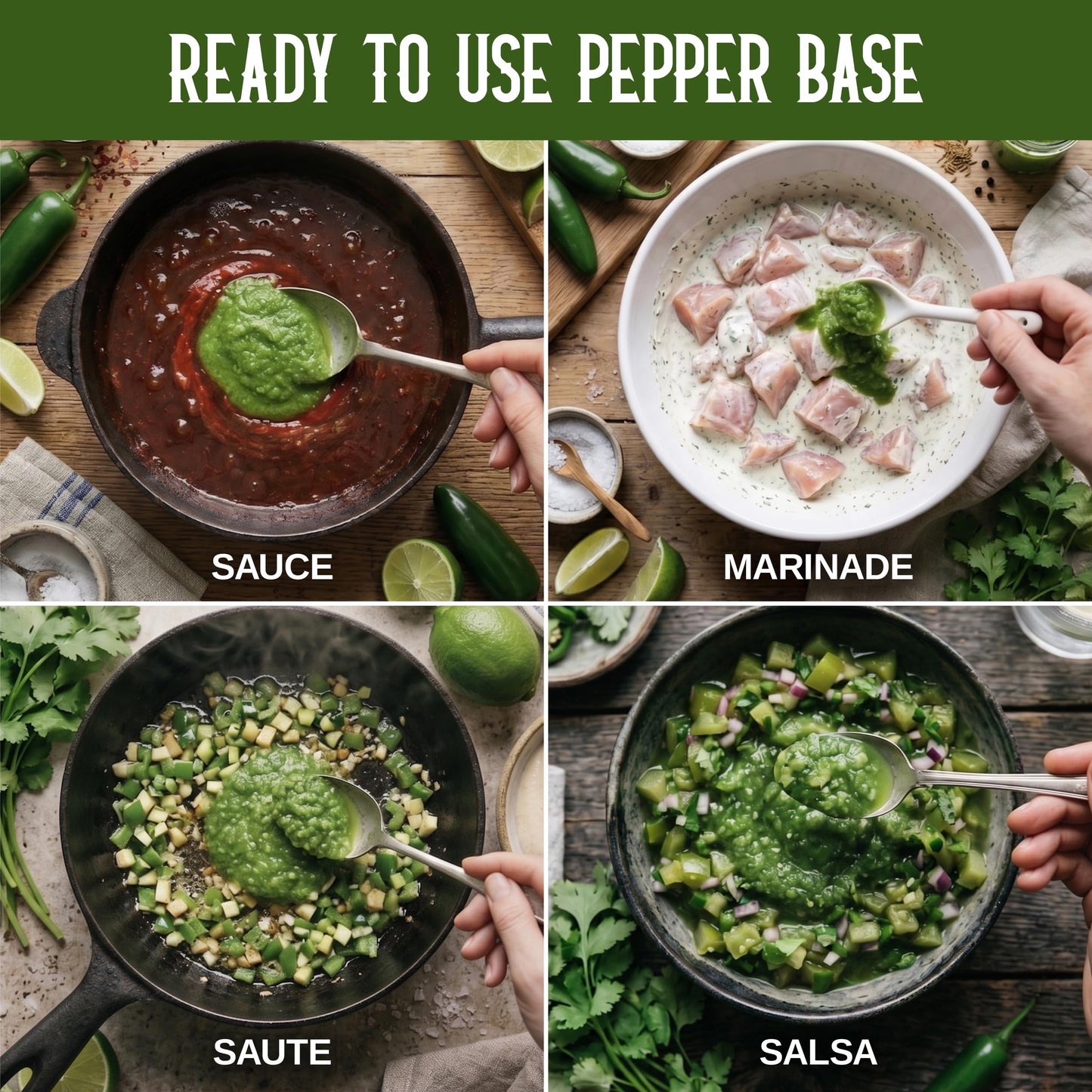 Green Jalapeño Pepper - Louisiana Pepper Exchange - Fresh Pepper Replacement. Save Time and Money in the Kitchen, No More Food Waste. 64 Ounces