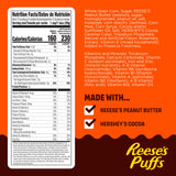 REESE'S PUFFS Breakfast Cereal, Chocolatey Peanut Butter Cereal, Large Size, 16.7 oz