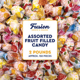 Arcor Fruit Filled Hard Candy - Assorted 2 Pounds Bulk Bag (Approx. 150 Pieces), Bon Bons Fruitfuls candy, Individually Wrapped Hard Candy. Pineapple