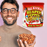 ASS KICKIN' Roasted Spicy Hot Peanuts - 4.25 oz - Ultimate Spicy Gourmet Gift Peanuts - Try if you dare! (Carolina Reaper)