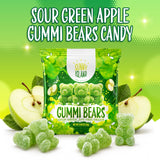 Green Apple Gummi Bears | 12 Packs of Sour Gummies | Dye Free Candy | Chewy Candy for Party Favors, Goodie Bags, Snacking and Gifting | Gelatin Free