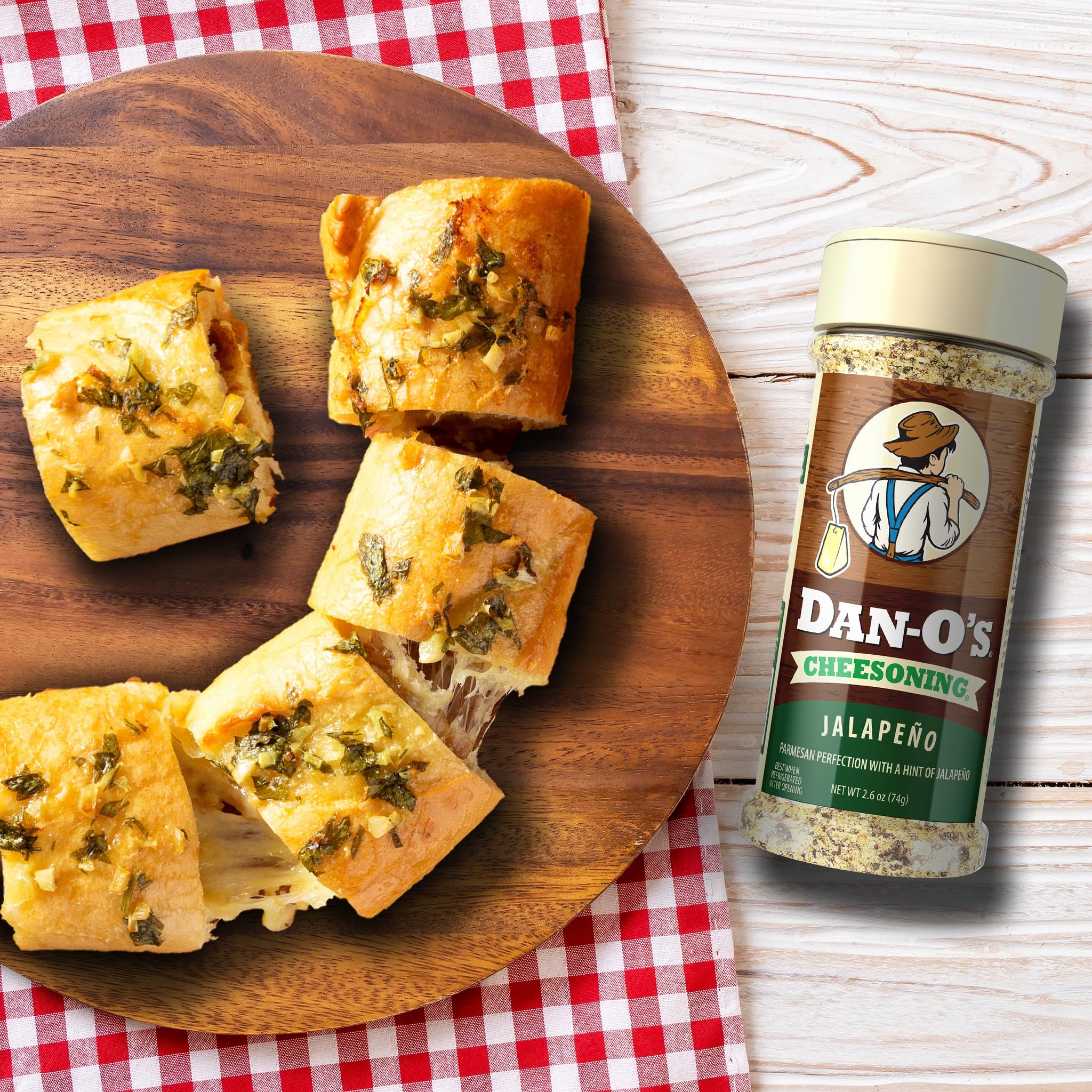 Dan-O's Jalapeño Cheesoning Seasoning, 2.6 oz Bottle, 2 Pack, Cheesy Seasoning for Pizza, Popcorn, Chicken, Bread and More, Sugar Free, Zero Calorie