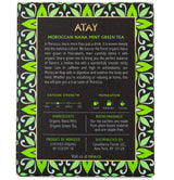 Mina Atay Moroccan Nana Mint Organic Green Tea, 15 Biodegradable Sachets - Refreshing Moroccan Mint Green Tea Bags, Moroccan Mint Tea Bags, Low in