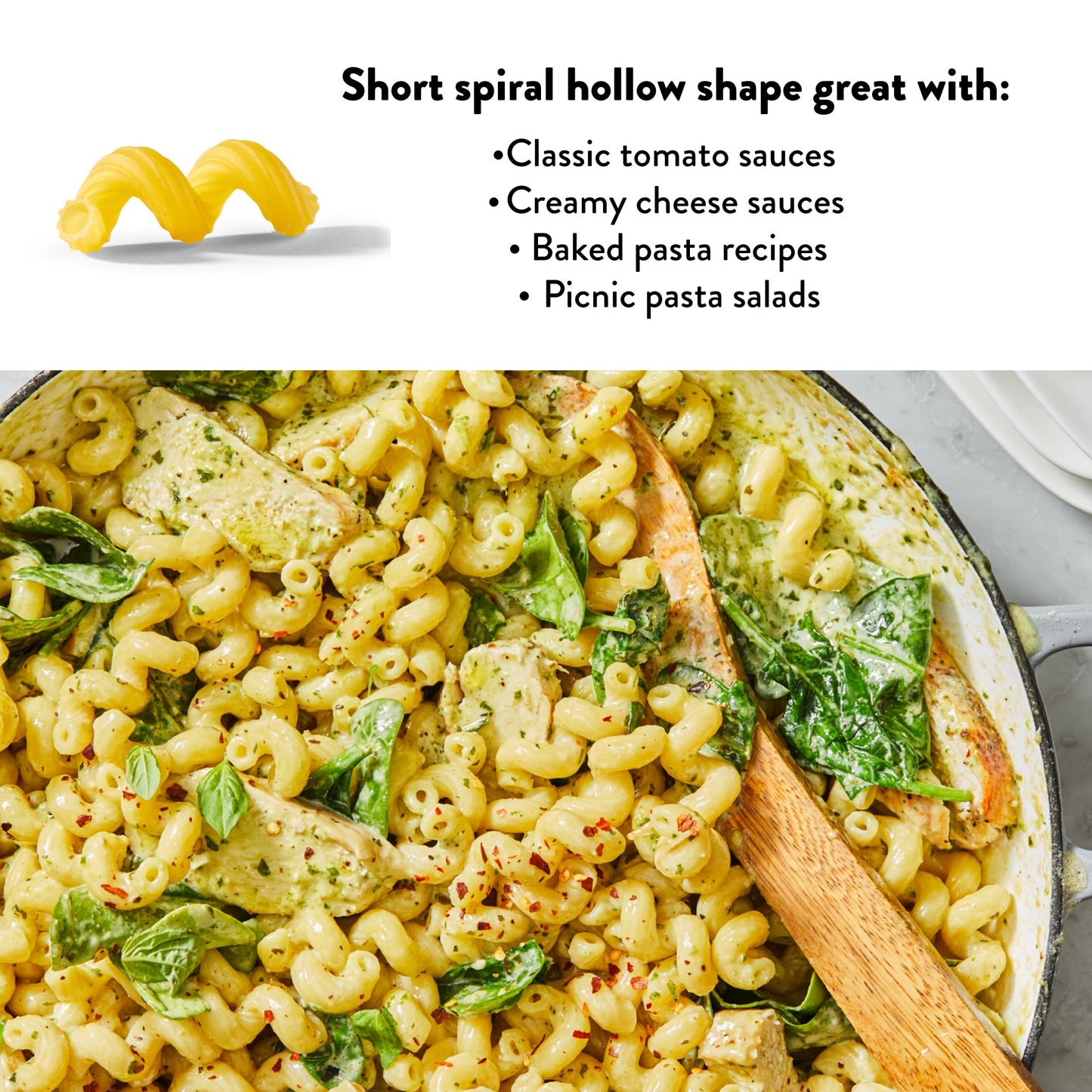 DeLallo Organic Cavatappi Pasta, Springy Spiral Shape, Made in Italy with 100% All-Natural Durum Wheat Flour, Bronze Cut, Kosher, Non-GMO, 16 oz Bag