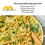 DeLallo Organic Cavatappi Pasta, Springy Spiral Shape, Made in Italy with 100% All-Natural Durum Wheat Flour, Bronze Cut, Kosher, Non-GMO, 16 oz Bag