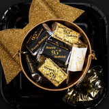 Happy 95th Birthday Miniatures Candy Bar Wrapper, (Set of 60) Mini Chocolate Candy Bar Stickers; 3 Designs: 24 Gold, 24 Black, 12 White, Candy Not