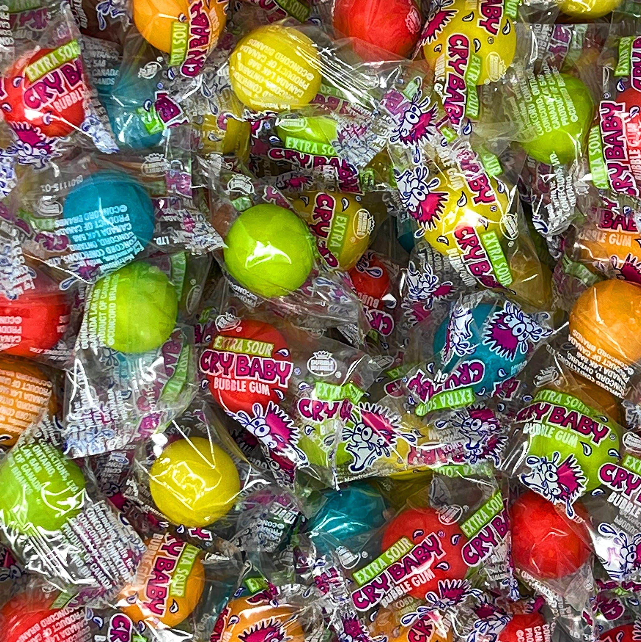 Cry Baby Extra Super Sour Bubblegum 3 Lbs American Candy Individually Wrapped Original Gumballs Assorted Mix Bulk Value In Resealable Bag (48 Oz)