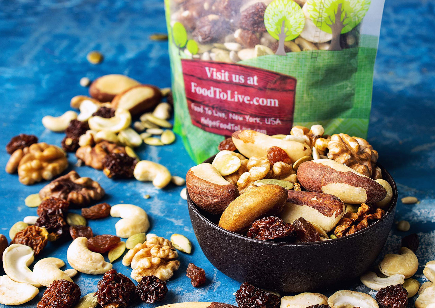 Organic Vitality Snack Mix, 1 Pound - Raw and Non-GMO Trail Mix Contains Golden Berries, Raisins, Brazil Nuts, Cashews, Walnuts, Pumpkin Seeds