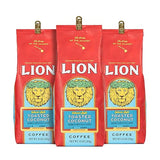 Lion Coffee 3-Pack Toasted Coconut Flavored Light Roast Ground Coffee, A Taste of Aloha - 10 Ounce Bags (Pack of Three)