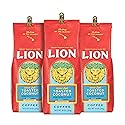 Lion Coffee 3-Pack Toasted Coconut Flavored Light Roast Ground Coffee, A Taste of Aloha - 10 Ounce Bags (Pack of Three)