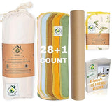Reusable Paper Towels Washable Roll 29 Pack 12x11in, Reusable Baby Wipes, Washable Paper Towels Cloth, Paperless Paper Towels, Eco Friendly Paper