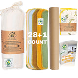 Reusable Paper Towels Washable Roll 29 Pack 12x11in, Reusable Baby Wipes, Washable Paper Towels Cloth, Paperless Paper Towels, Eco Friendly Paper