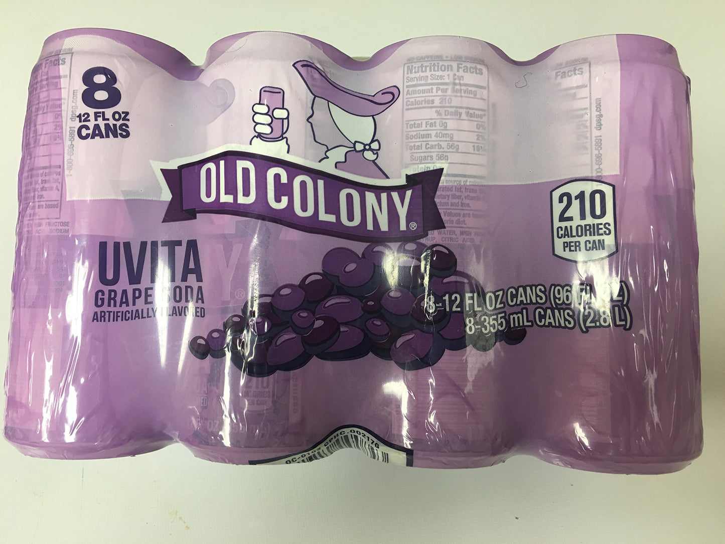 OLD COLONY UVA - Puerto Rico's Favorite Grape Flavored Soda - 12 oz cans - 8 Pack