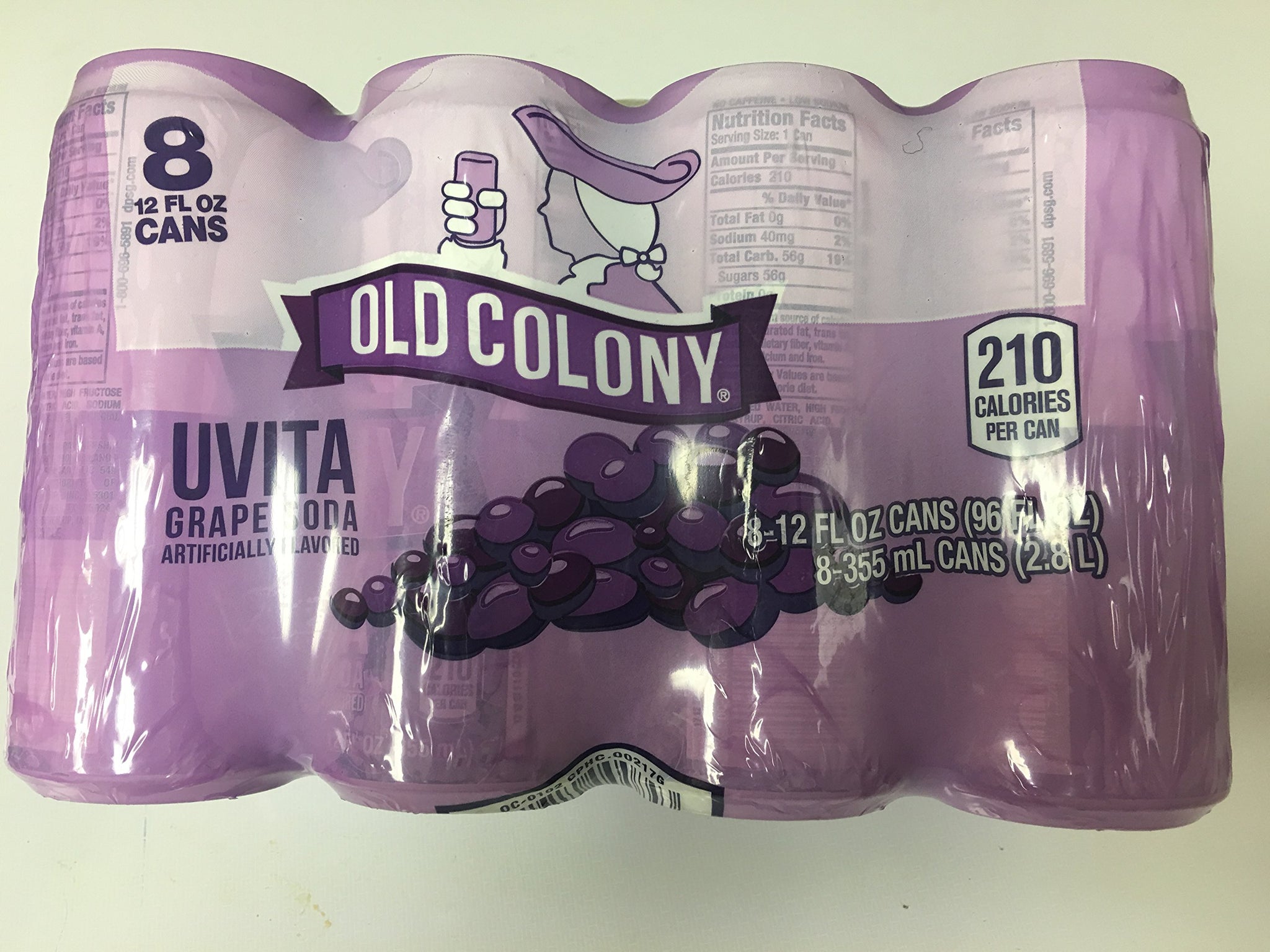 OLD COLONY UVA - Puerto Rico's Favorite Grape Flavored Soda - 12 oz cans - 8 Pack
