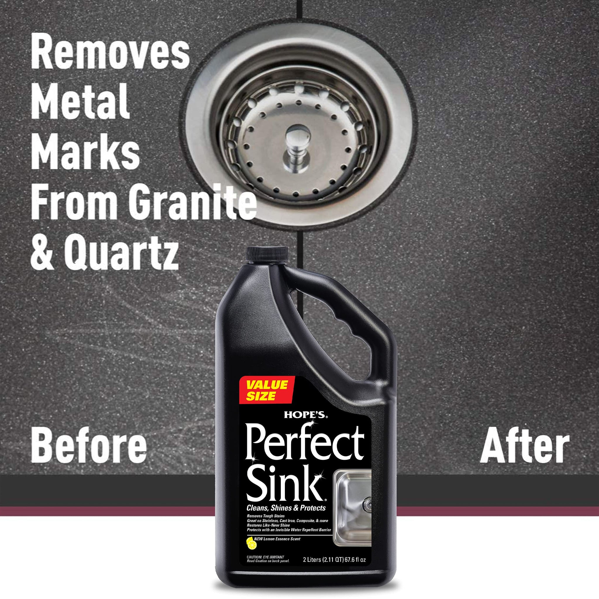 HOPE'S Perfect Sink Cleaner and Polish, Restorative, Water-Repellant, Removes Stains, Ideal for Brushed Stainless Steel, Cast Iron, Porcelain, Corian