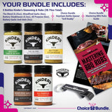 Kinders Buttery Garlic & Herb Woodfired Garlic The Blend Buttery Steakhouse All Purpose Seasoning & Rub 5 pk (28.75 oz) + BBQ Masters & Opener (7