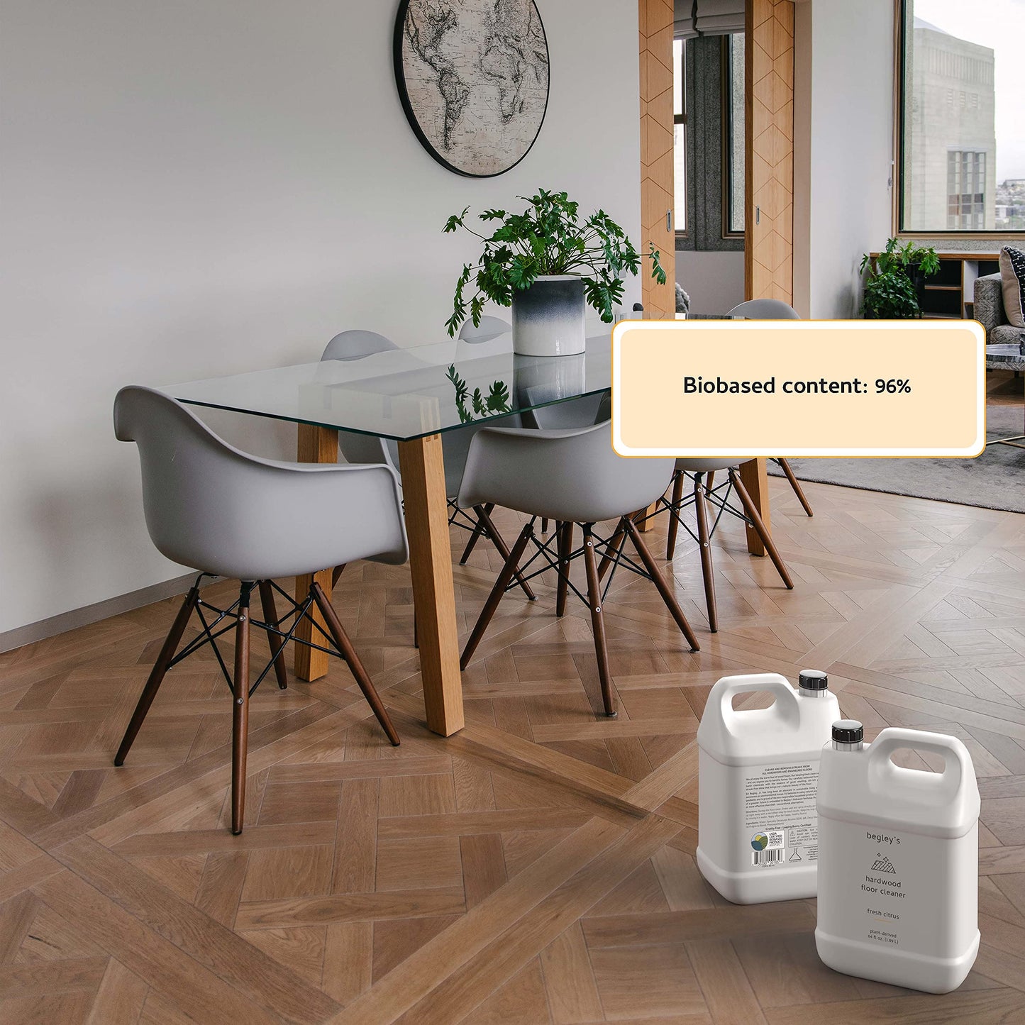 Begley's Hardwood Floor Cleaner Spray - Hard Wood Floor Cleaner for Mopping - Citrus Scent Hardwood Cleaner - 24oz & 64oz Refill Set