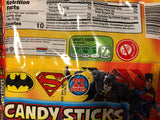 Candy Sticks Candy For Kids; Classroom Gifts; Snack Pack Bundle, Party Favors, Treats, Lunchbox; Individually Boxed Candy Sticks; Batman, Spiderman