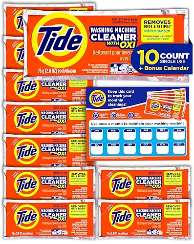 Washing Machine Cleaner by Tide, Washer Machine Cleaner with Oxi for Front and Top Loader Washer Machines, Deep Cleaning Residue & Odor Eliminator, 10