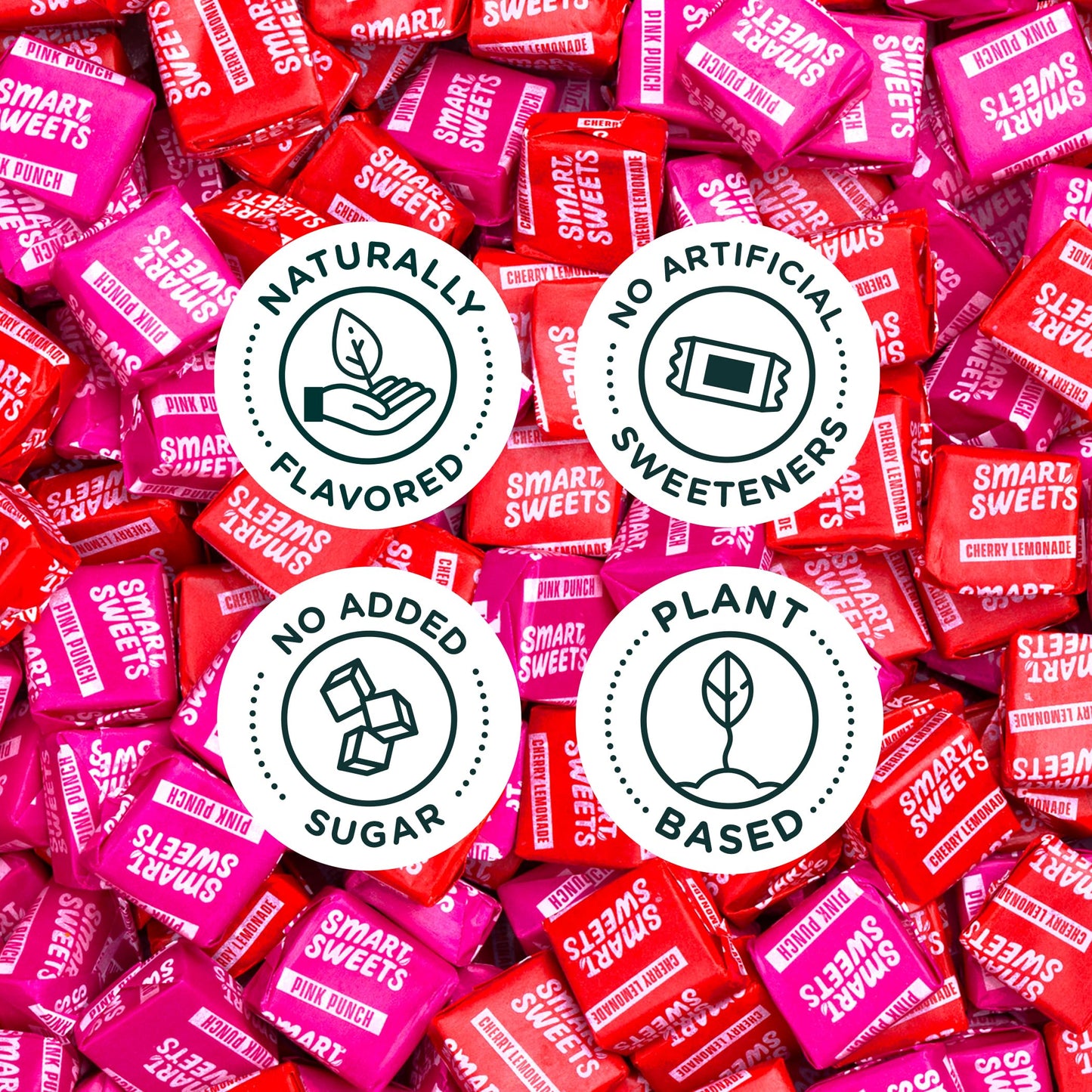 SmartSweets SweetChews Chewy Candy, Gluten Free, Plant Based, Healthy Snacks for Adults & Kids, Low Sugar, Pink Punch & Cherry Lemonade, No Artificial