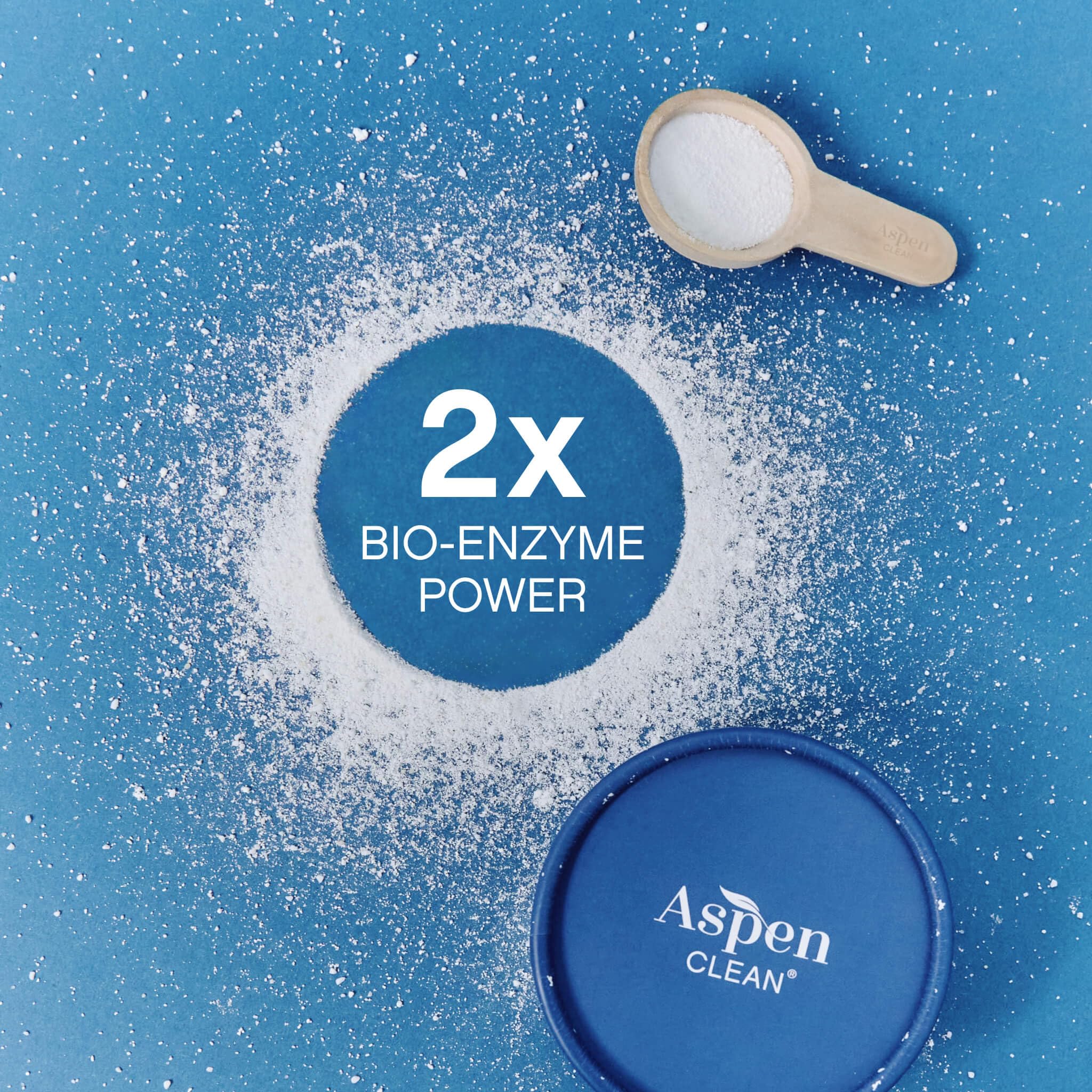 AspenClean Laundry Powder + Booster 2-in-1 Unscented 55 Loads Hyper Concentrated Stain & Odor Removal Enzyme Booster Non-Toxic 100% Natural EWG