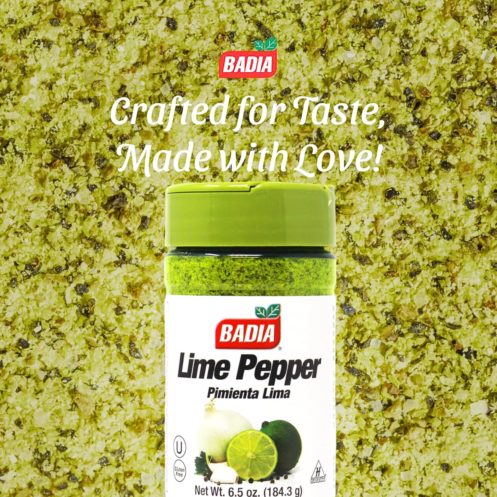 Badia Lime Pepper Seasoning, 6.5 oz - Pepper, Garlic & Onion, Zesty Citrus Blend for Chicken, Seafood & Vegetables