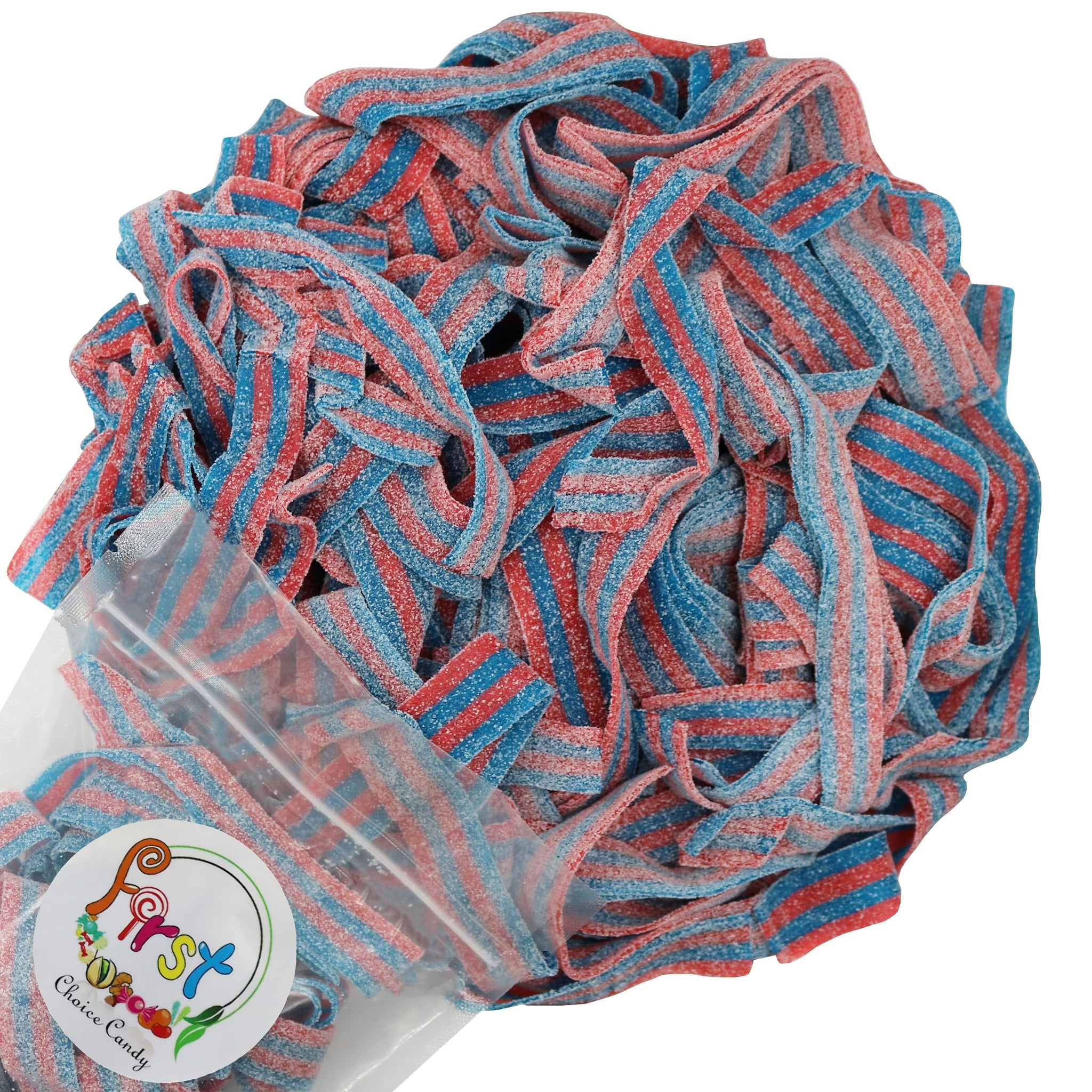 Variety Color Sour Gummy Belts (Blazpberry Red & Blue Raspberry, 2 LB)